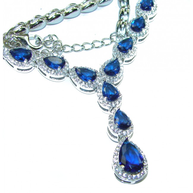 Endless Love incredible Sapphire .925 Sterling Silver handcrafted necklace