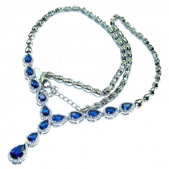 Endless Love incredible Sapphire .925 Sterling Silver handcrafted necklace