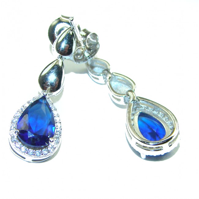 Endless Love incredible Sapphire .925 Sterling Silver handcrafted earrings