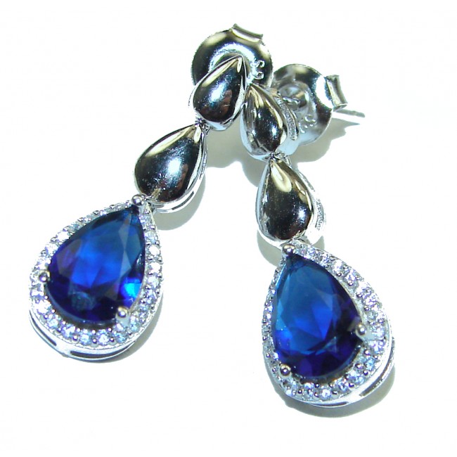 Endless Love incredible Sapphire .925 Sterling Silver handcrafted earrings