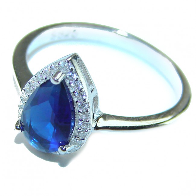 Endless Love incredible Sapphire .925 Sterling Silver handcrafted Ring size 8