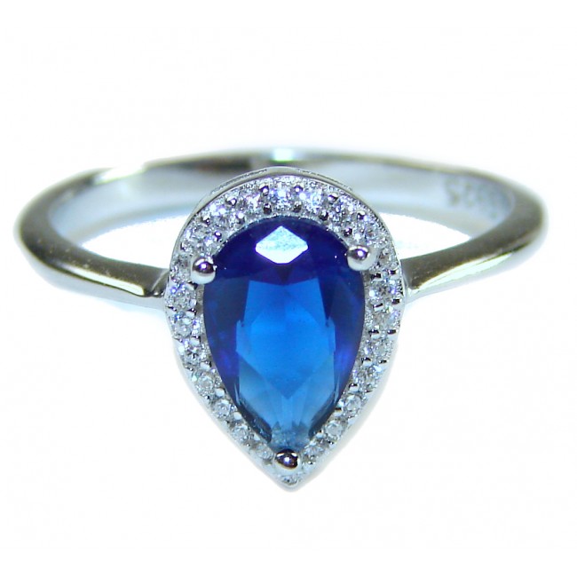 Endless Love incredible Sapphire .925 Sterling Silver handcrafted Ring size 8