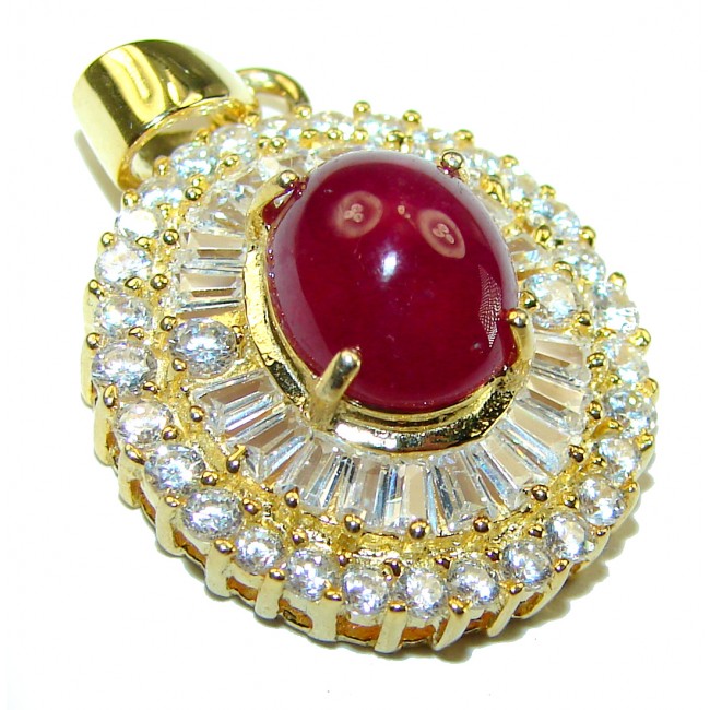 Precious Treasure Ruby 14K Gold over .925 Sterling Silver handmade Pendant