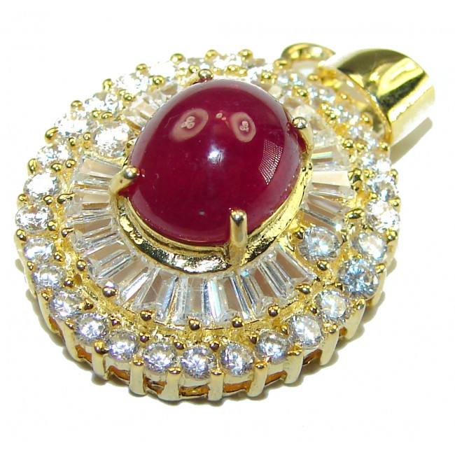 Precious Treasure Ruby 14K Gold over .925 Sterling Silver handmade Pendant