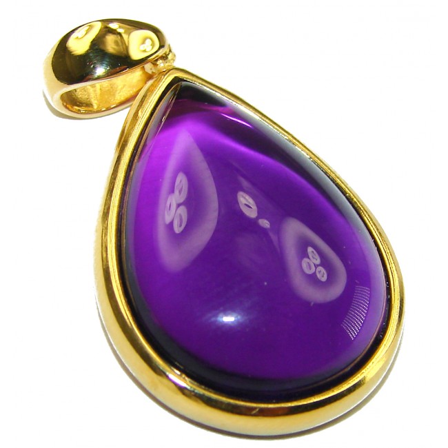 Vintage Design Amethyst 14K Gold over .925 Sterling Silver handcrafted Pendant