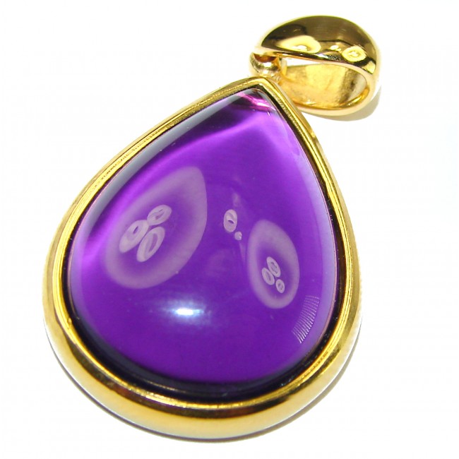 Vintage Design Amethyst 14K Gold over .925 Sterling Silver handcrafted Pendant