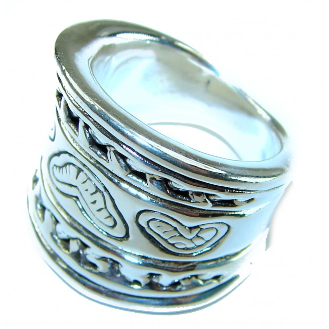 Large Bali made .925 Sterling Silver handcrafted Ring s. 7