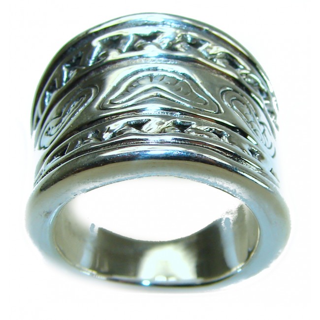 Large Bali made .925 Sterling Silver handcrafted Ring s. 7