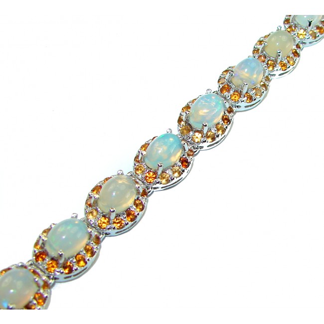 Genuine Rainbow Moonstone .925 Sterling Silver handmade Bracelet