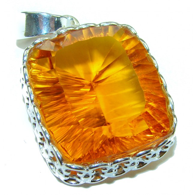 Golden Rays authentic Golden Topaz .925 Sterling Silver handcrafted pendant