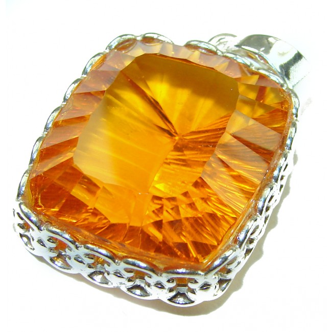 Golden Rays authentic Golden Topaz .925 Sterling Silver handcrafted pendant