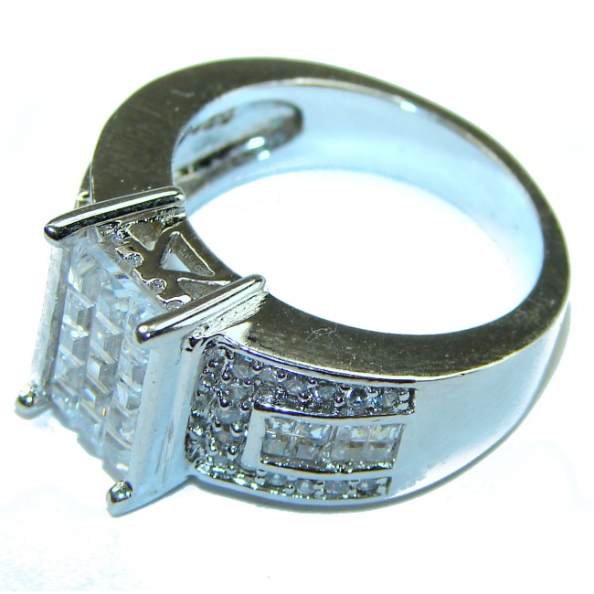 White Topaz .925 Sterling Silver handcrafted ring size 8