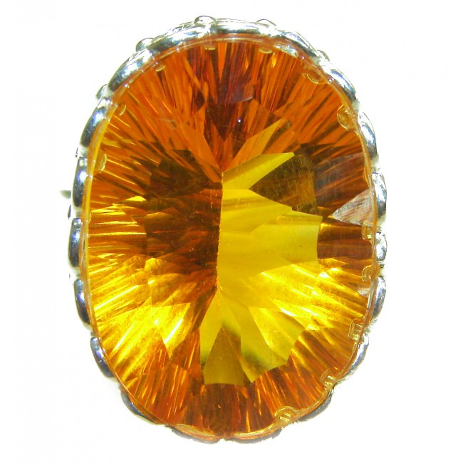 Hawaiian Dream 32.5 carat Yellow Topaz .925 Sterling Silver Large Ring size 9