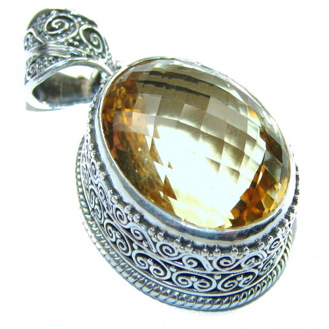 45.5 carat Citrine .925 Sterling Silver handmade Pendant