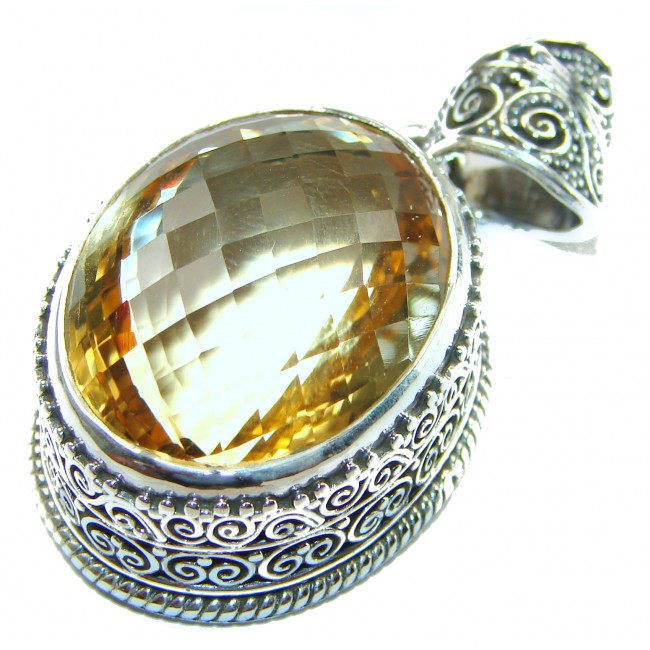 45.5 carat Citrine .925 Sterling Silver handmade Pendant