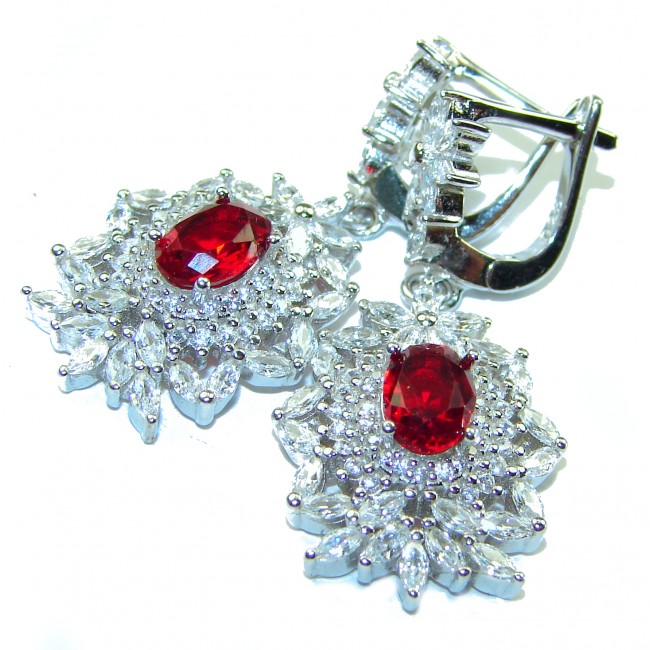 Timeless Treasure Red Topaz .925 Sterling Silver handcrafted Earrings