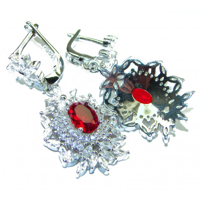 Timeless Treasure Red Topaz .925 Sterling Silver handcrafted Earrings