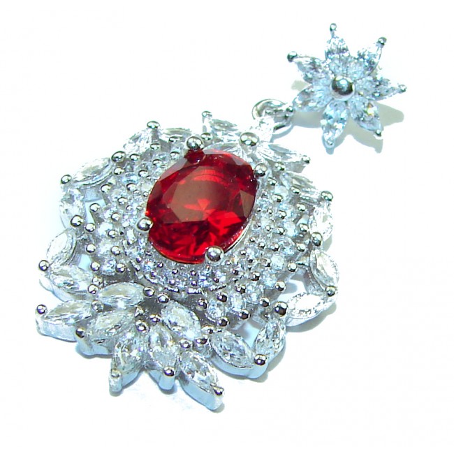 True Passion Red Topaz .925 Sterling Silver handmade Pendant