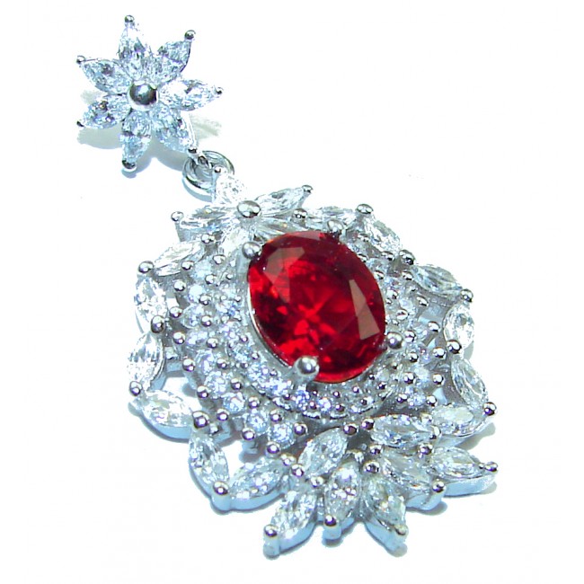 True Passion Red Topaz .925 Sterling Silver handmade Pendant