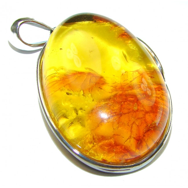 The best quality authentic Golden Baltic Amber .925 Sterling Silver handcrafted pendant