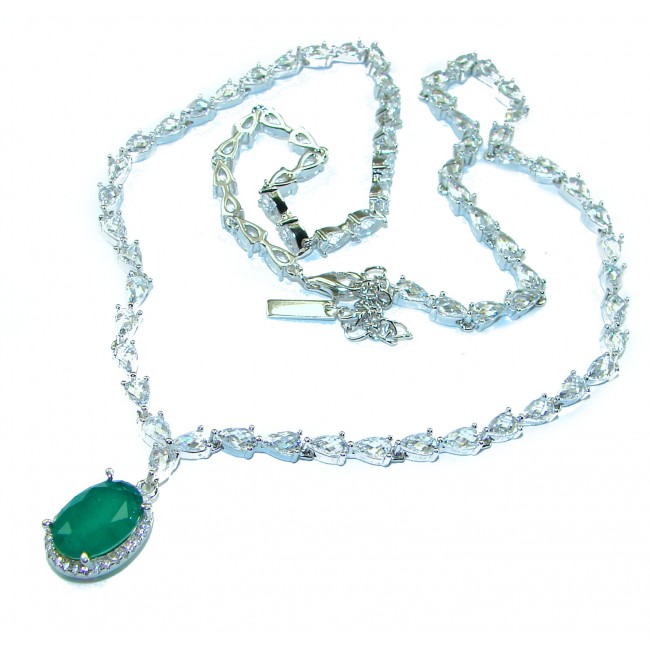 Timless Treasure Emerald .925 Sterling Silver handcrafted necklace