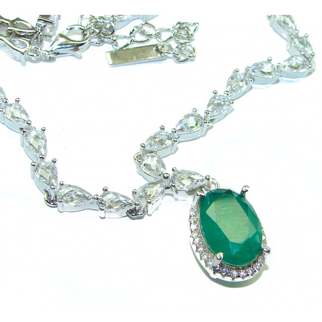 Timless Treasure Emerald .925 Sterling Silver handcrafted necklace