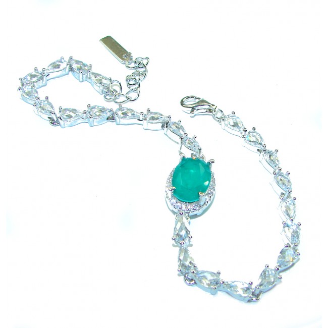 Endless Love Emerald .925 Sterling Silver handcrafted Bracelet