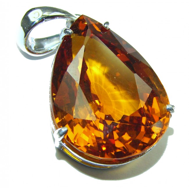 Golden Treasure authentic Golden Topaz .925 Sterling Silver handcrafted pendant