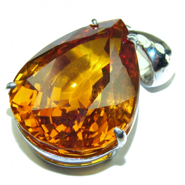 Golden Treasure authentic Golden Topaz .925 Sterling Silver handcrafted pendant