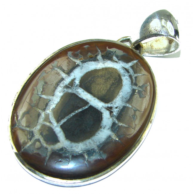 Genuine Pietriefied Wood .925 Sterling Silver handmade pendant