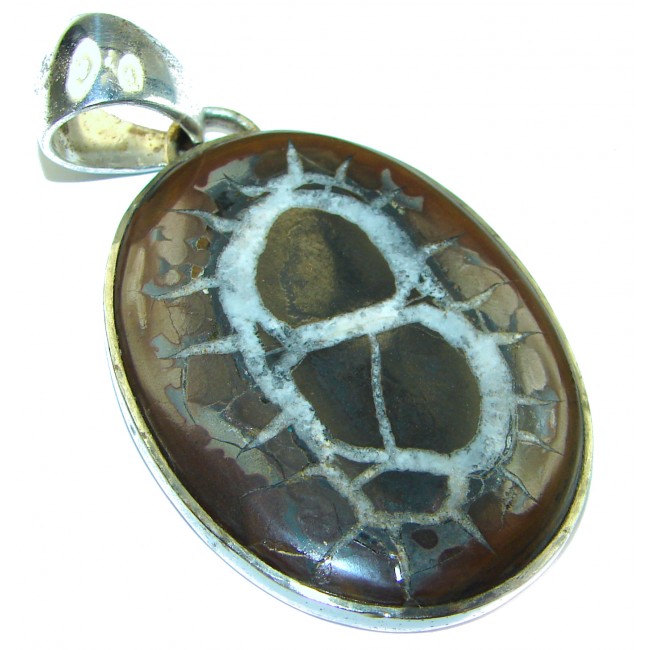 Genuine Pietriefied Wood .925 Sterling Silver handmade pendant