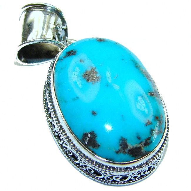 Arizona Beauty Natural Natural Turquoise .925 Sterling Silver handmade pendant