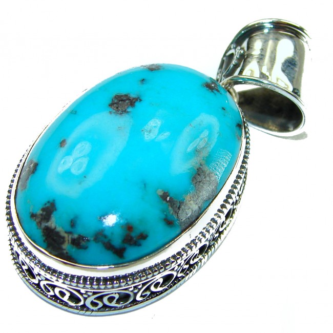 Arizona Beauty Natural Natural Turquoise .925 Sterling Silver handmade pendant