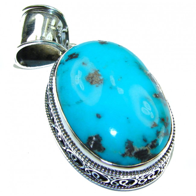 Arizona Beauty Natural Natural Turquoise .925 Sterling Silver handmade pendant