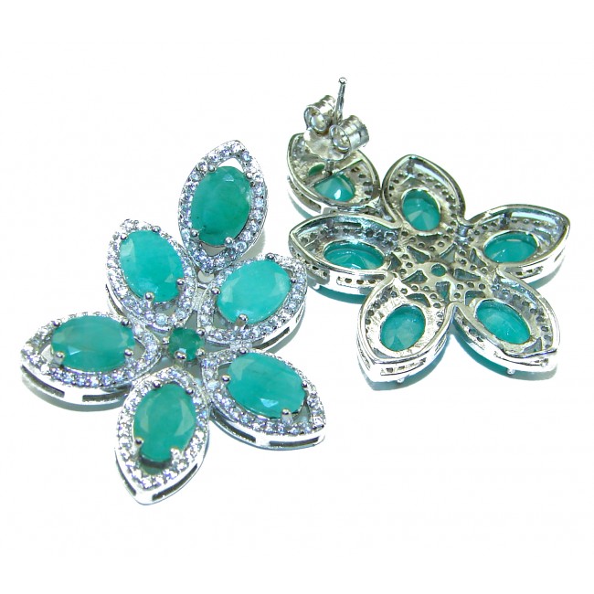 Infinity authentic Emerald .925 Sterling Silver earrings