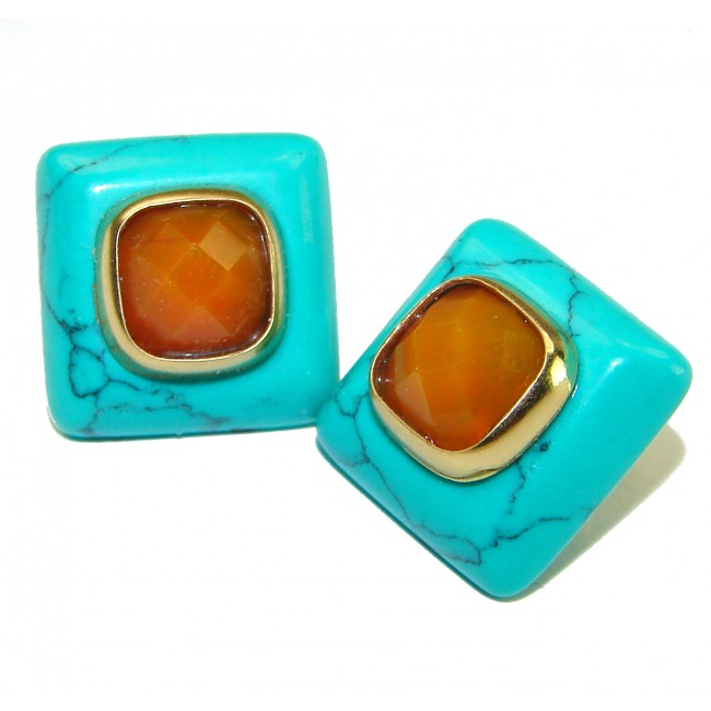 Perfect Turquoise Carnelian .925 Sterling Silver earrings