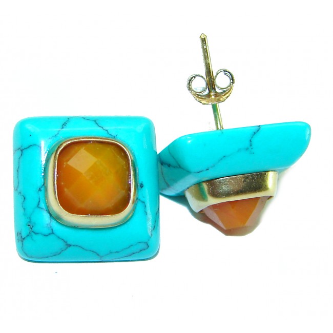 Perfect Turquoise Carnelian .925 Sterling Silver earrings