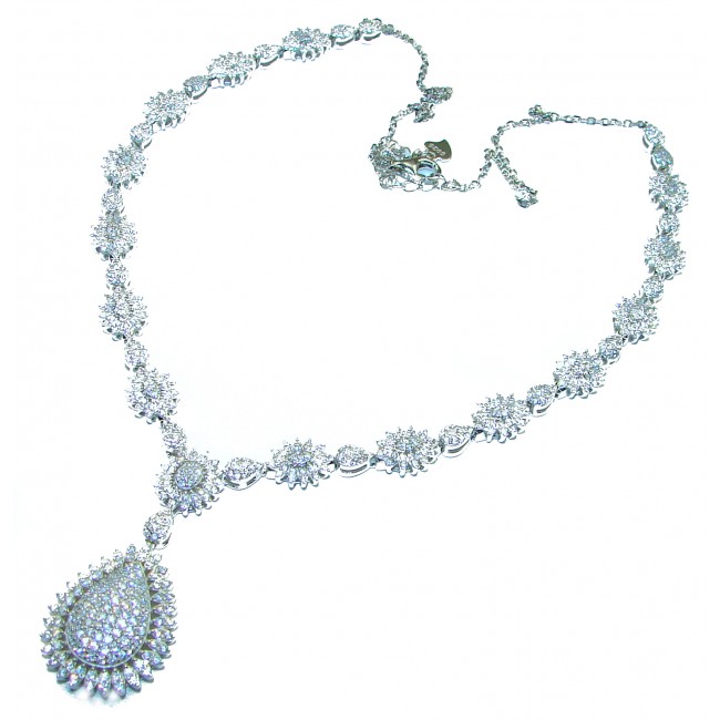 Exclusive White Topaz .925 Sterling Silver handcrafted necklace