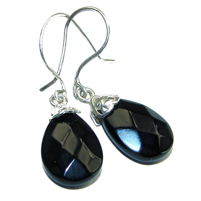 Just Perfect Black Onyx .925 Sterling Silver HANDCRAFTED earrings