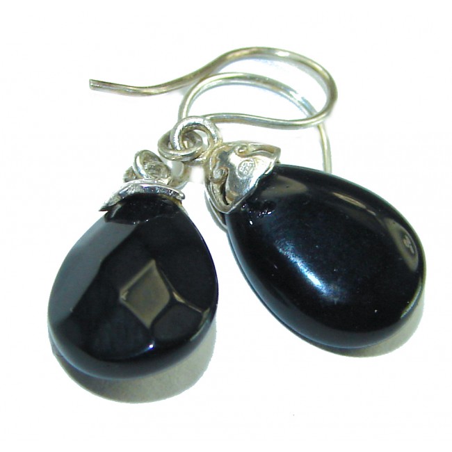 Just Perfect Black Onyx .925 Sterling Silver HANDCRAFTED earrings