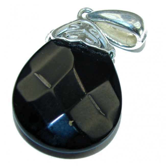 Perfect quality Black Onyx .925 Sterling Silver Handmade Pendant