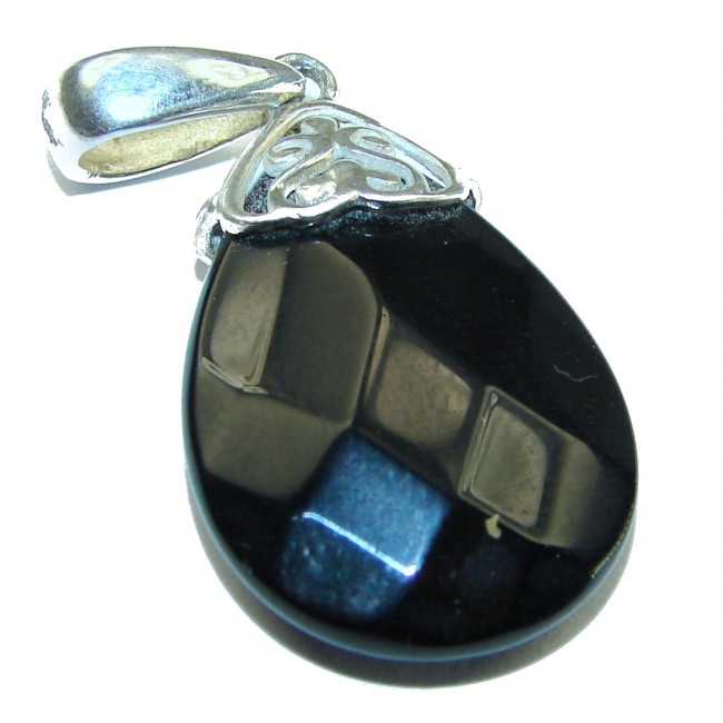 Perfect quality Black Onyx .925 Sterling Silver Handmade Pendant