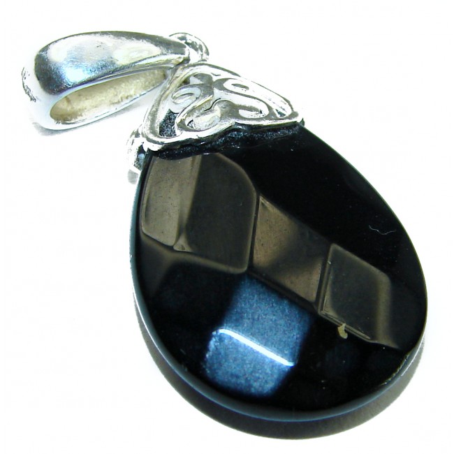 Perfect quality Black Onyx .925 Sterling Silver Handmade Pendant