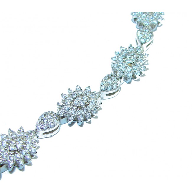 Luxurious Genuine White Topaz .925 Sterling Silver Bracelet