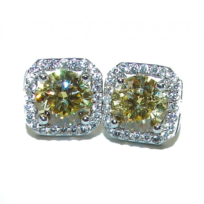 6.5 carat Yellow Sapphire .925 Sterling Silver handcrafted earrings