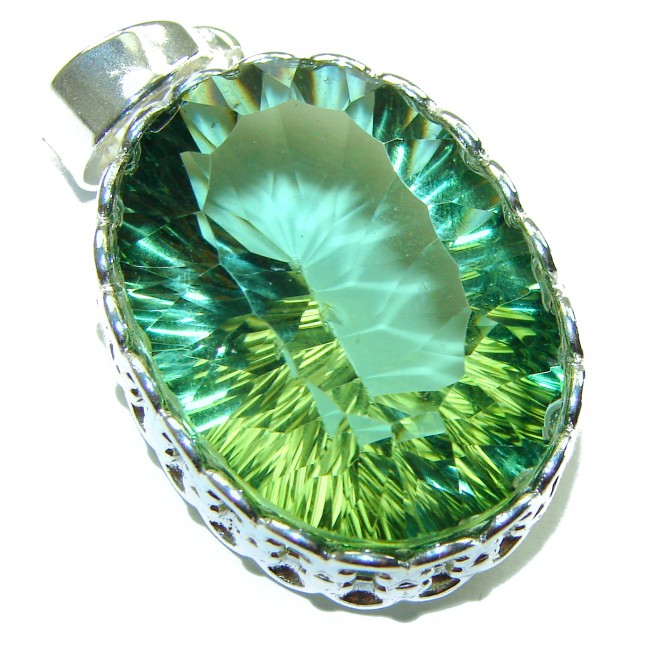 Superior quality 32.2 carat Fresh Green Topaz .925 Sterling Silver Pendant