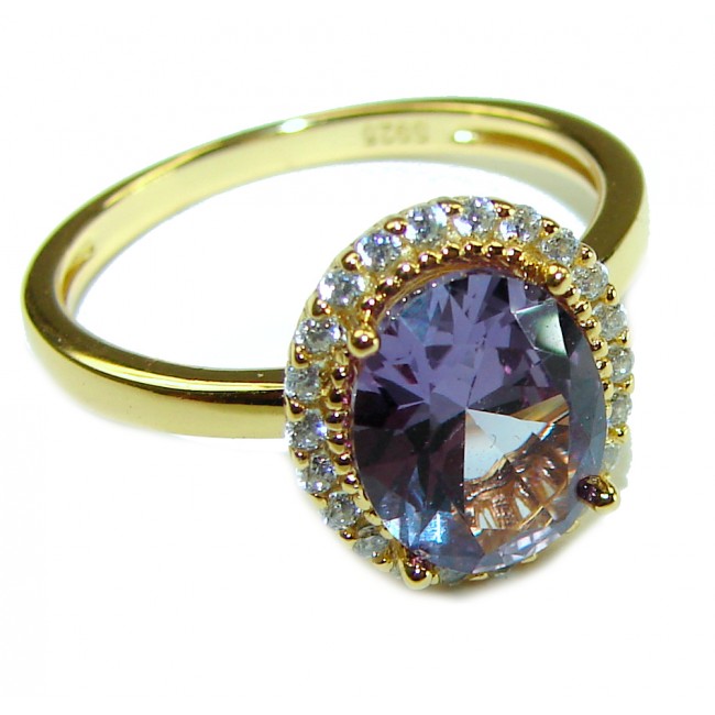 8.5 carat Alexandrite 14K Gold over .925 Sterling Silver handmade ring s. 8 1/4