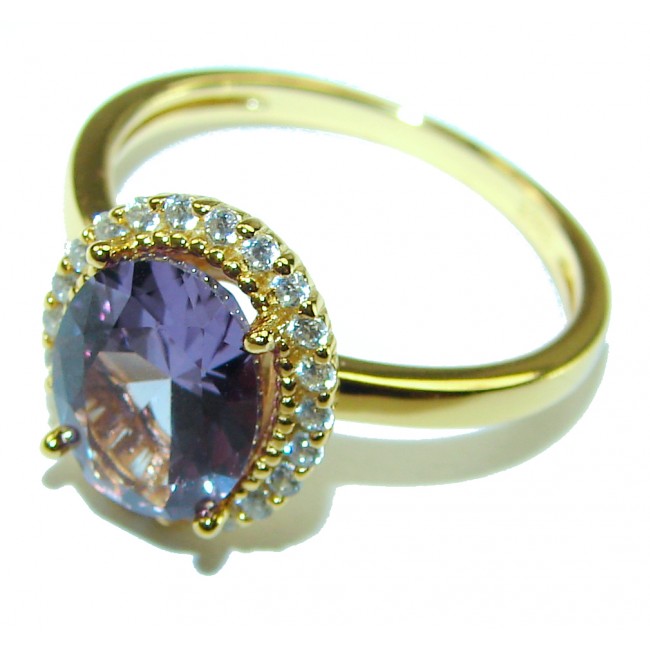 8.5 carat Alexandrite 14K Gold over .925 Sterling Silver handmade ring s. 8 1/4