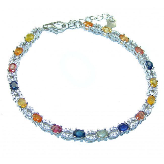 Multicolored Sapphire .925 Sterling Silver handcrafted Bracelet