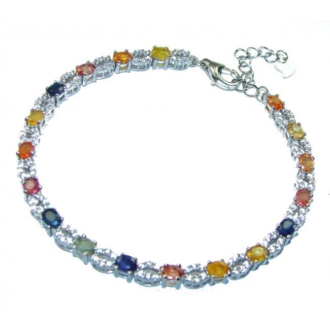 Multicolored Sapphire .925 Sterling Silver handcrafted Bracelet